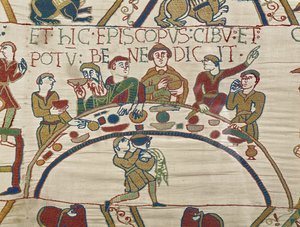 Piskopos Odo yiyecek ve şarabı kutsar, Bayeux Goblen by Unbekannt Unbekannt
